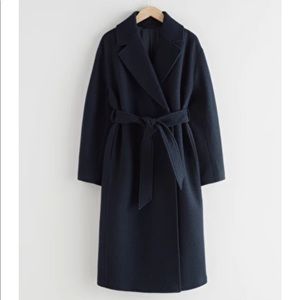 Belted oversized wool coat & Other Stories